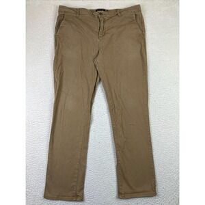RSQ Pants Mens 38x32 Khaki Slim Fit Brown Chino Cotton Stretch Casual Modern